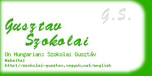 gusztav szokolai business card
